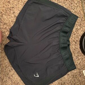 Green Athletic Shorts with Logo